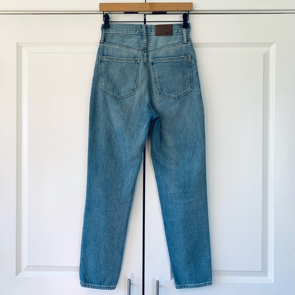 Madewell The Mom Jean High Rise Straight Leg 90s Distressed Light Wash Size 24 - Picture 3 of 11